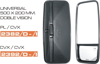 Vidrio Espejado Universal para Camion - Autobus, plano superior – código FRA 2382/R2