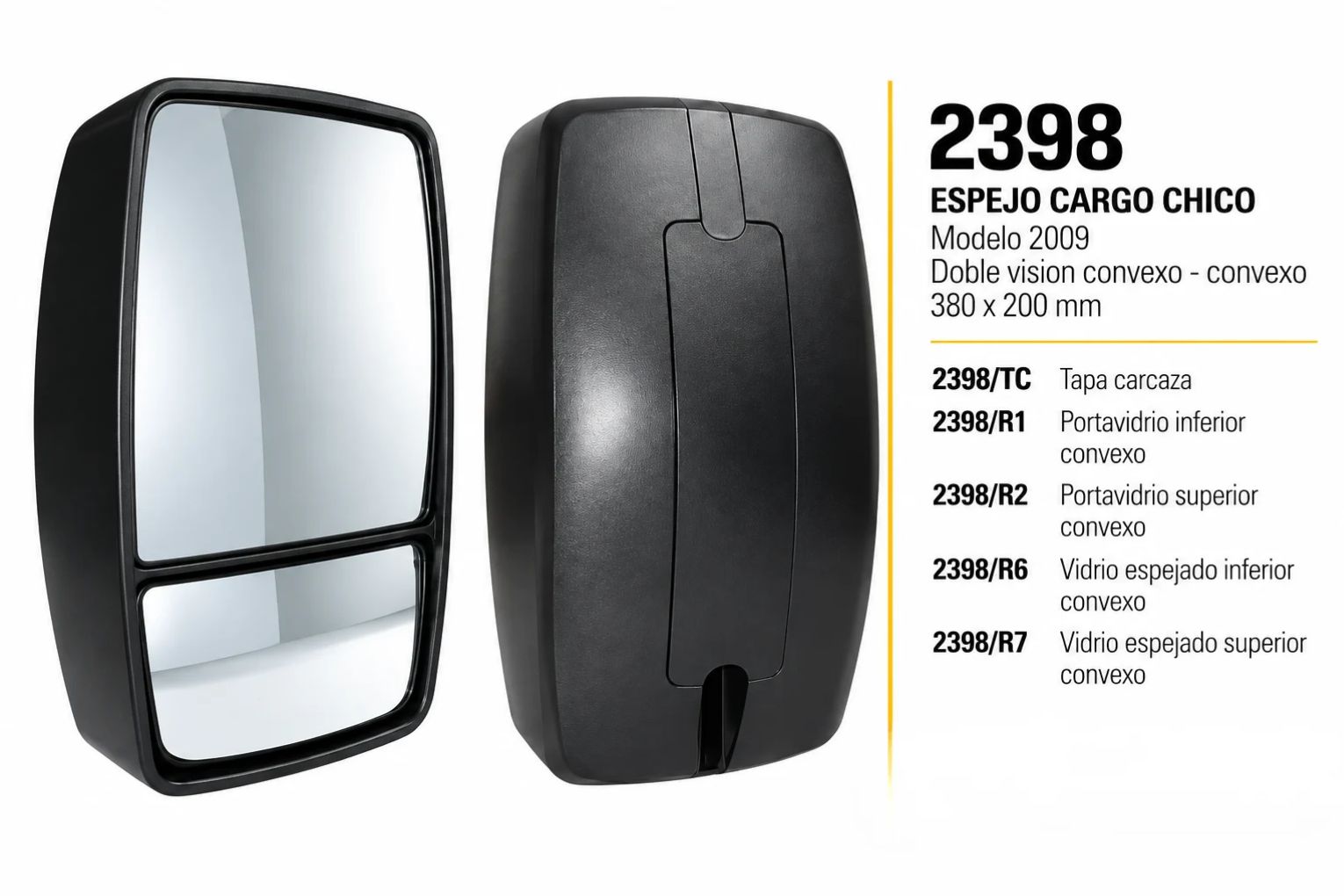 Portavidrio Ford 2398 Inferior para Camión, convexo – código FRA 2398/R1