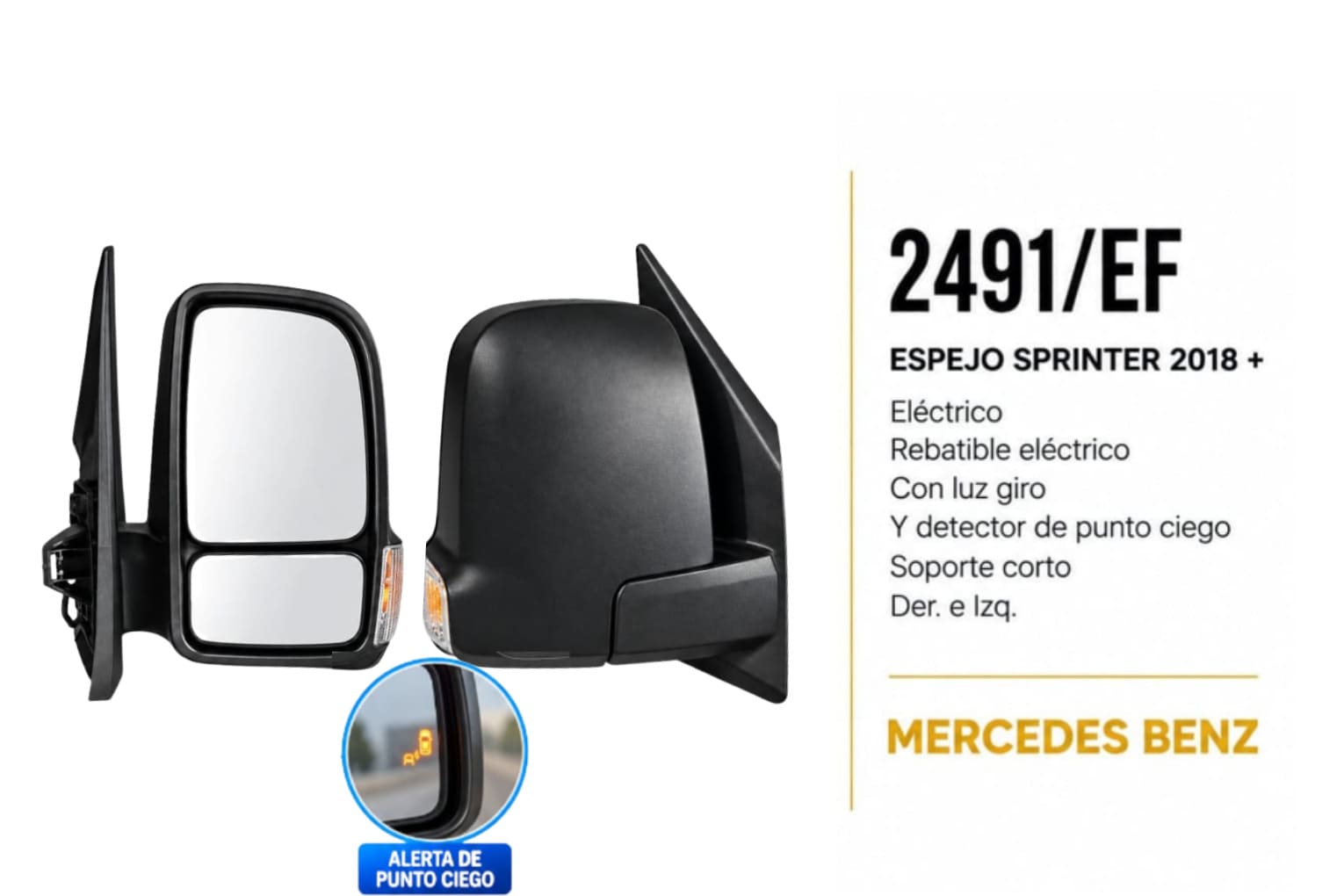 Espejo Mercedes Benz Sprinter 2018 +