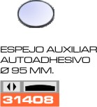 Espejo Universal Auxiliar para Camion - Autobus Furgon Pickup, convexo autoadhesivo o 95 mm – código FRA 31408