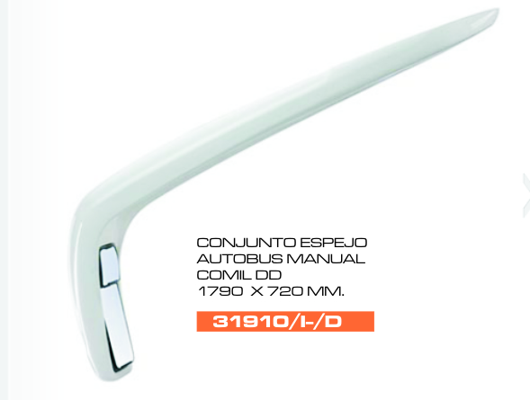 Espejo Comil Dd para Autobús, manual con luz de giro derecho e izquierdo 1790 x 720 mm – código FRA 31910